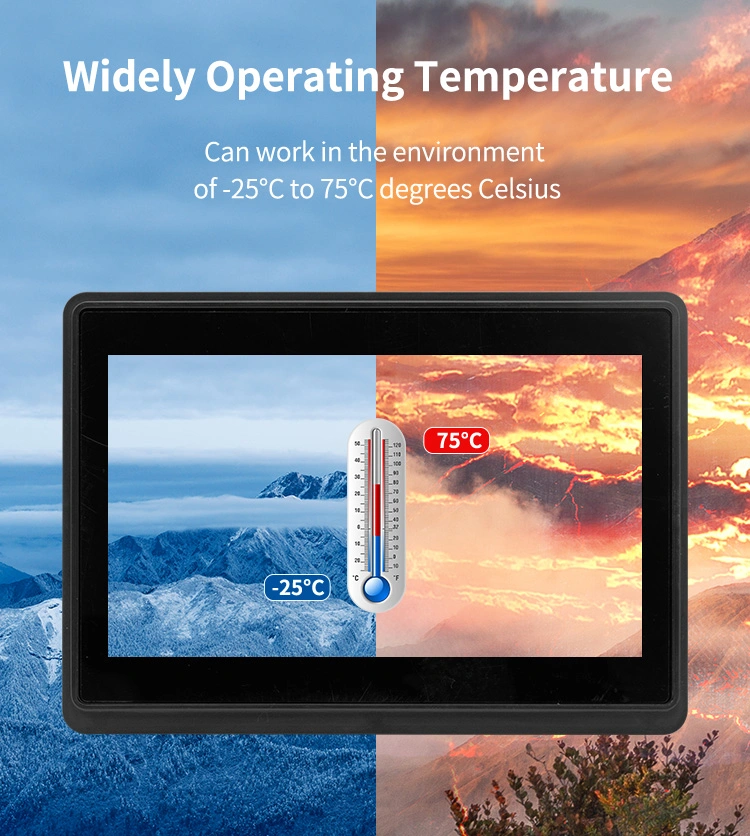 7-Inch IP65 Watertight Flat-Panel Capacitive Touch-Screen Display for Embedded Industrial Displays