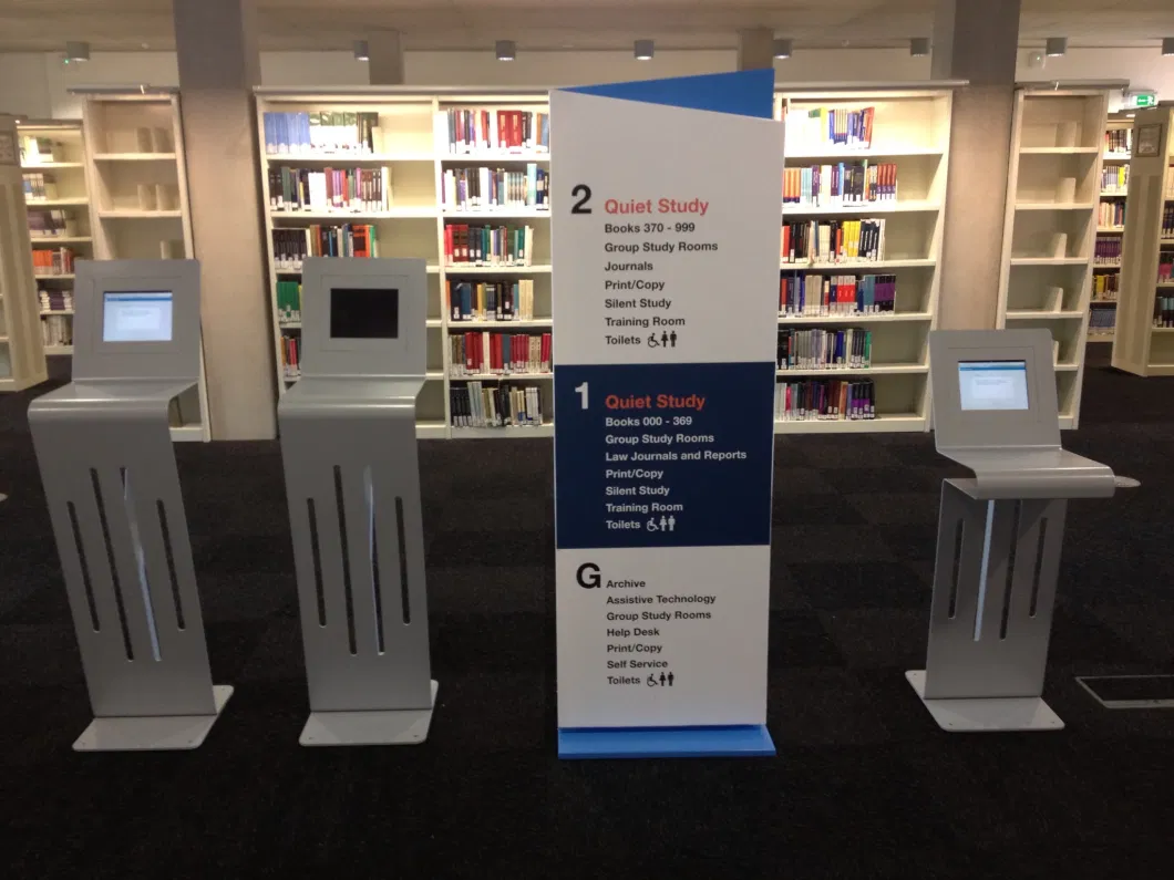 Library Automatic Touch Screen Self-Service Information Kiosk with RFID Reader