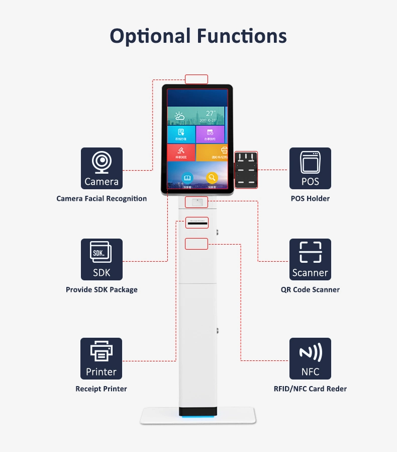 Curved Screen Self-Service Terminal All-in-One PC Free Standing Interactive Multi Touch Multimedia Kiosk