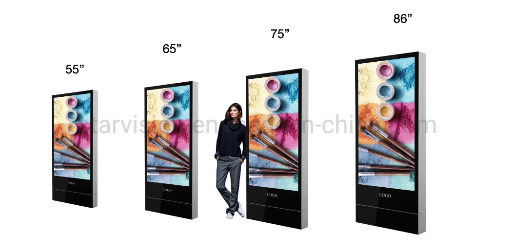 Indoor Slim Touch Screen 55 65 Inch Display Totem LCD Digital Signage Advertising Kiosk