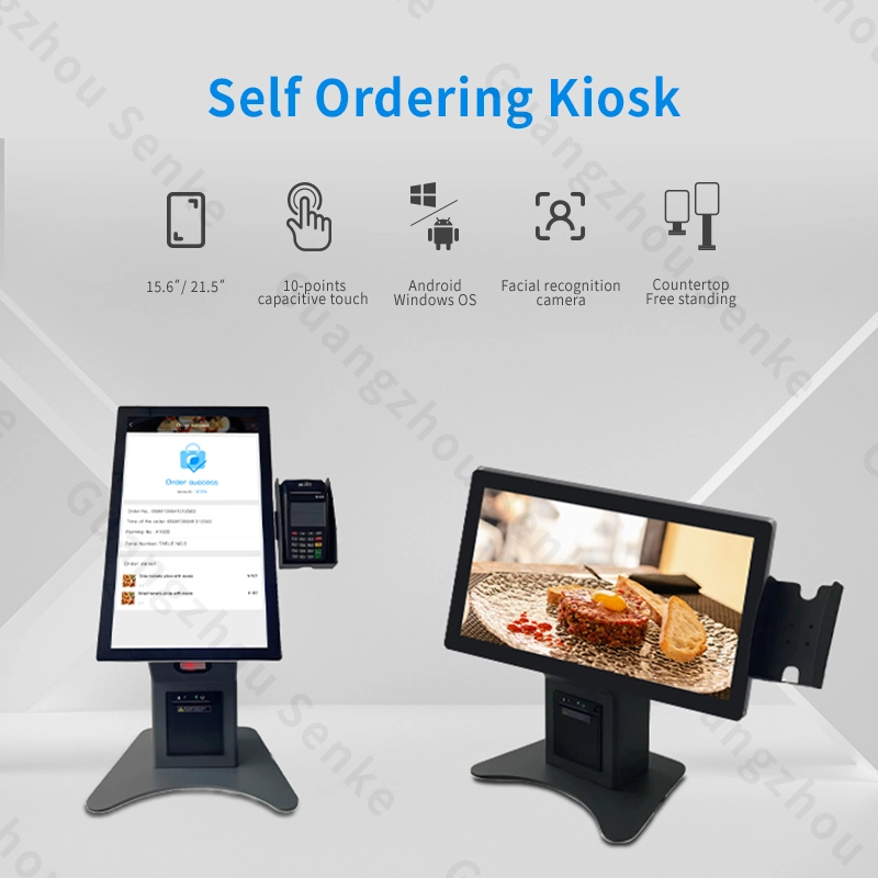 Kfc Mcdonald 15.6 21.5 Inch Capacitive Touch Screen Kiosk Countertop Self Ordering Kiosk Self Order System Restaurant Ordering Machine