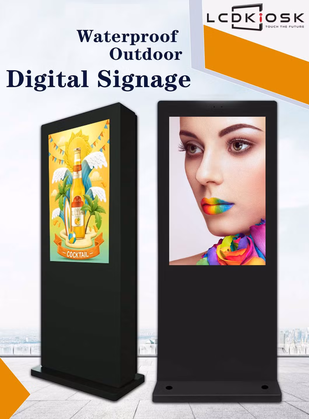 Floor Standing Advertising Signs Internet LCD 4K Screen Custom Internet Advertising Digital Signage Kiosk Outdoor