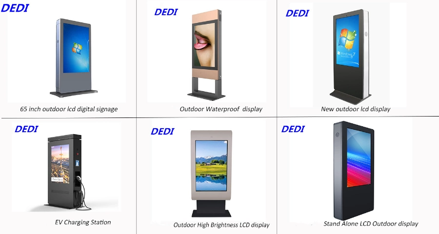 Outdoor 32inch 2500nits IP55 Wall Mounted LCD Digital Signage Touch Kiosk with Air Conditioner Control