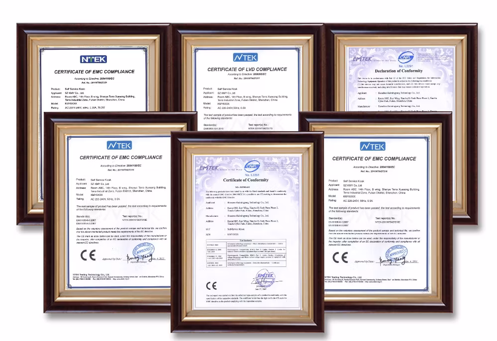 Wall Mounted Touch Screen Self Service Ordering Payment Kiosk with Printer