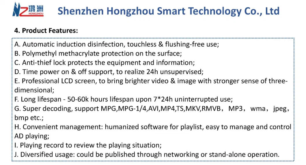 21.5 Inch Digital Signage Automatic Hand Sanitizer Dispenser Kiosk