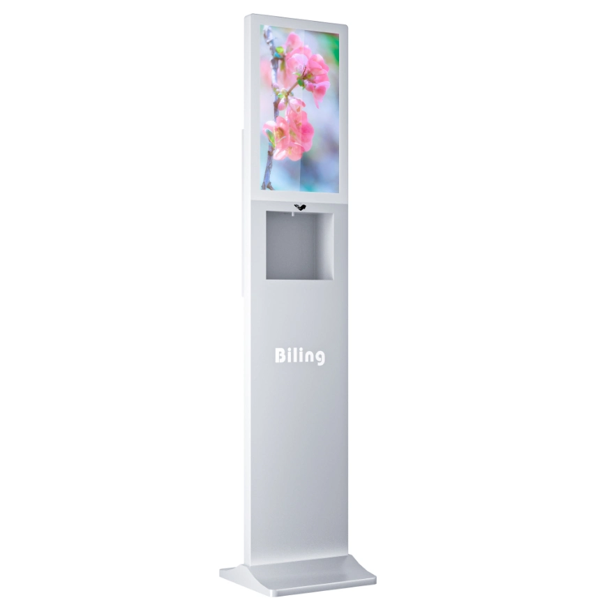 Advertising Players with Digital Kiosk Touchless Hand Sanitizer Dispenser