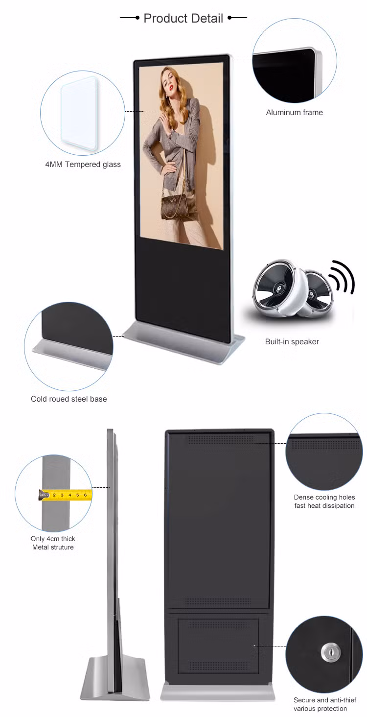 60 Inch Advertising Screen All in One Totem Digital Signage Touch Kiosk