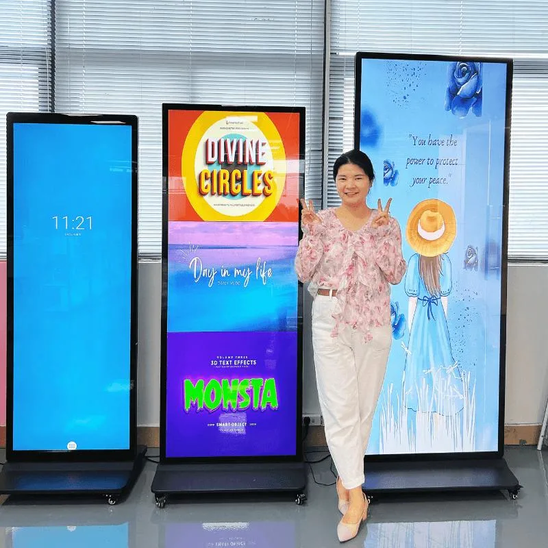 75&quot; Indoor Full Screen 4K LCD Totem Poster Advertising Standing Kiosk with Software Digital Signage Display