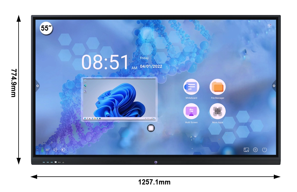 Infrared LED Touch Computer All in One Touch Interactive Flat Smart Board Miboard Kiosk Conference Meeting Whiteboard LCD Screen Ifp 55&quot; Panel Display