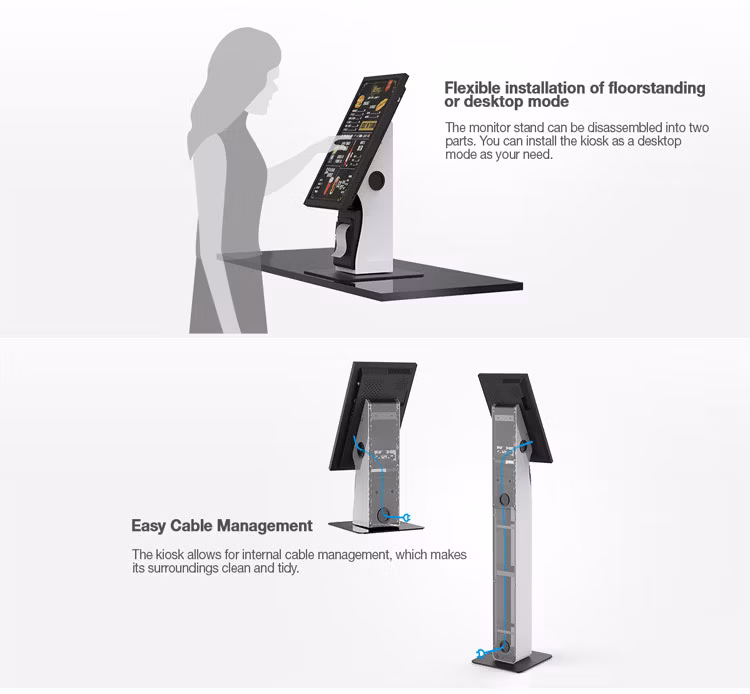 Dvertising Display LCD Floor Standing Totem with Automatic IR Sensor Automatic Hand Sanitizer Dispenser Kiosk