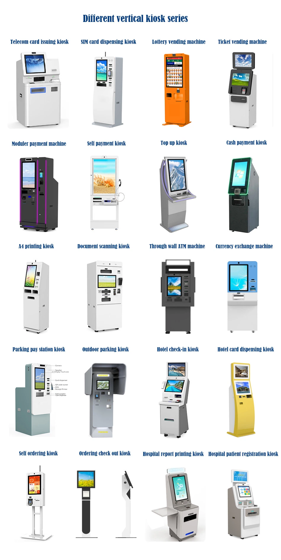 Digital Window Restaurant Self Service Ordering Payment Kiosk Curved Touchscreen Unattended Terminal Kiosk