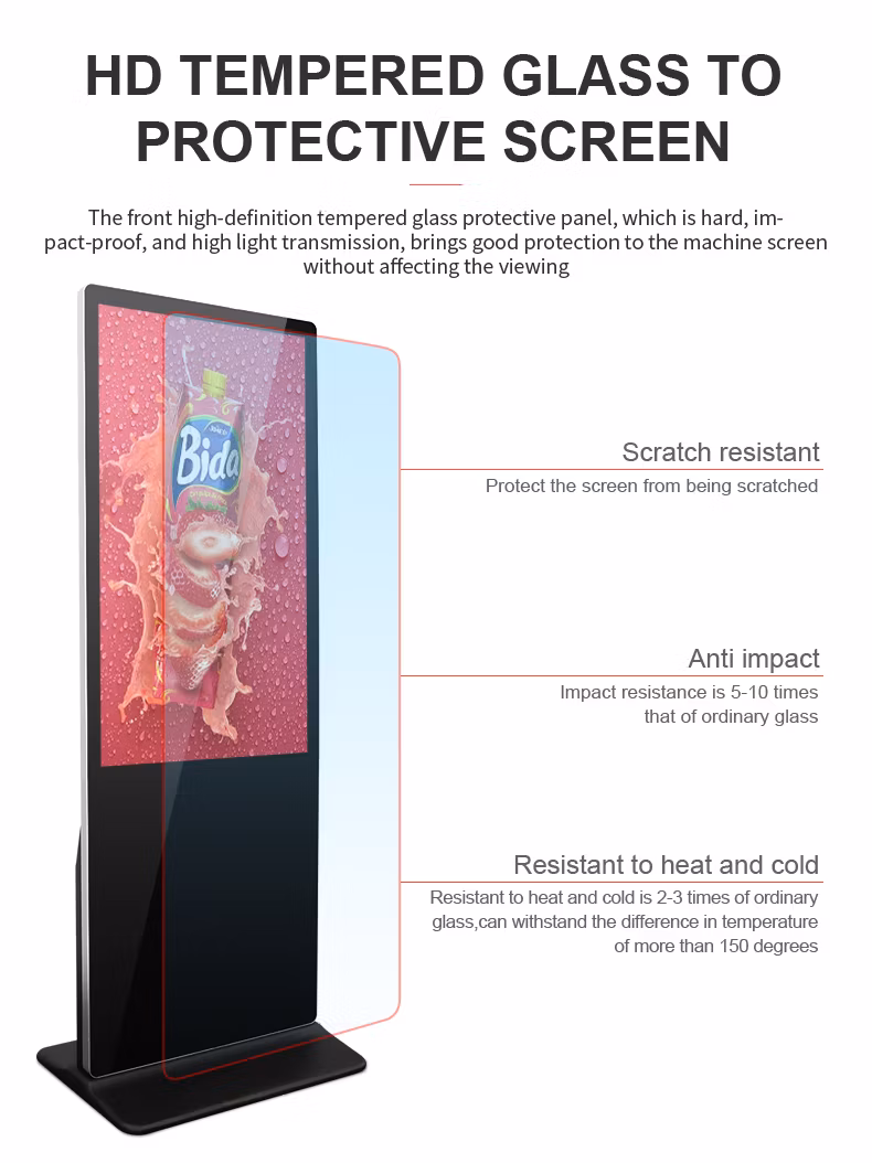 Customized 43 Inch Free Standing Advertisement Playing Equipment Touch Screen Shopping Mall Advertising Kiosks