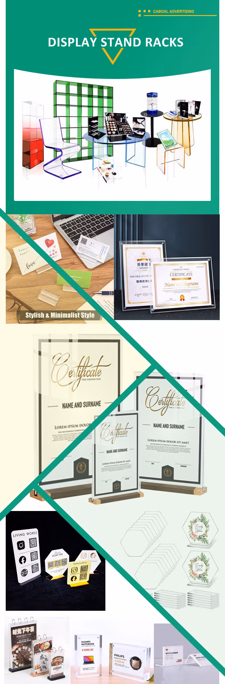 Versatile Menu Poster Flyer Display Stand A4 A5 Transparent Acrylic Sign Holder