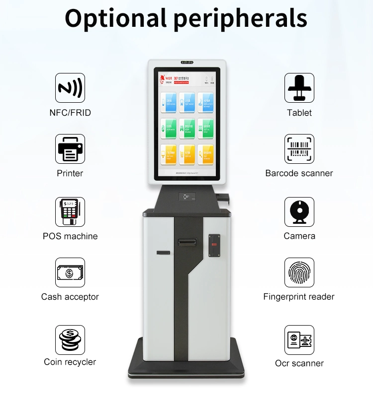 Grocery Supermarket Tablet Touch Screen Msr Camera RFID Self Service Checkout Machines Scanner Payment Terminal Kiosk Panel Display