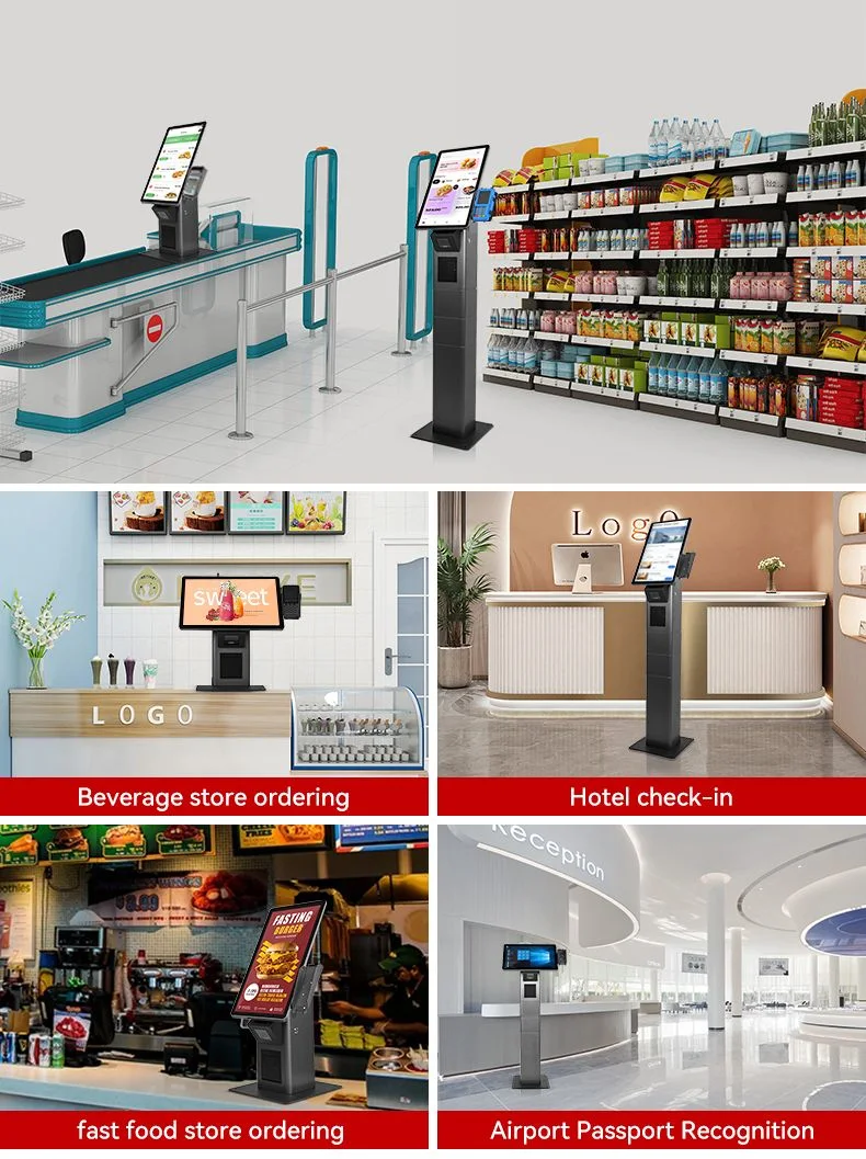 Wall-Mounted 21.5 Self-Service Ordering Menu Interactive Kiosk Touch Screen Self-Ordering