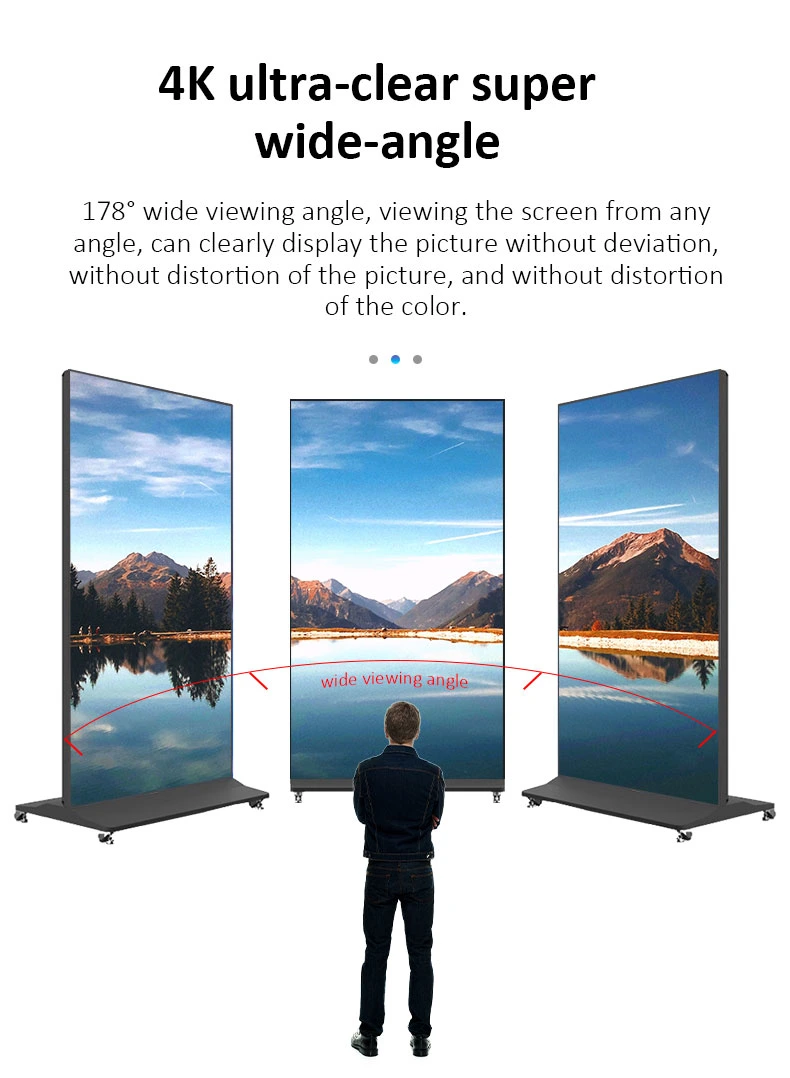 Floor Standing Digital Signage 75 86 98 Inch LCD 4K Digital Signage Player Digital Signs for Churches Supermarket Marketing Digital Signage Display