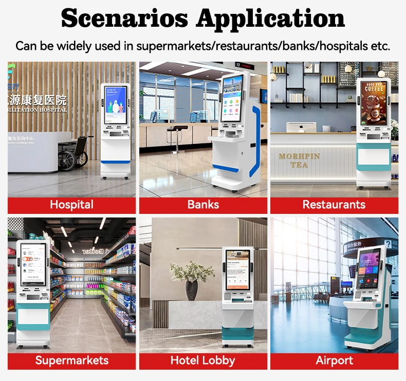 POS Machine System Self Service Touch Screen Monitor Self-Ordering Payment 32&quot; Kiosk