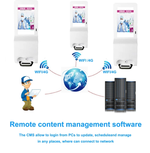 Digital LCD Advertising Screen Hand Sanitizer Dispenser Automatic Kiosk