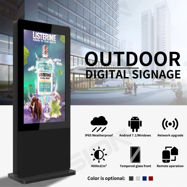 55 Inch Outdoor Interactive Totem Android Monitor LCD Digital Display 2500nits Advertising Signage Kiosk