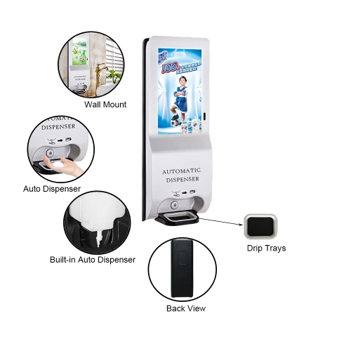 Digital LCD Advertising Screen Hand Sanitizer Dispenser Automatic Kiosk