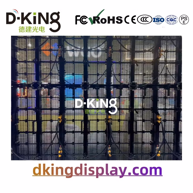 Outdoor/Indoor P3.9*7.8 Transparent LED Screen 500*1000mm Steel for Rental Events Advertising Digital Billboard