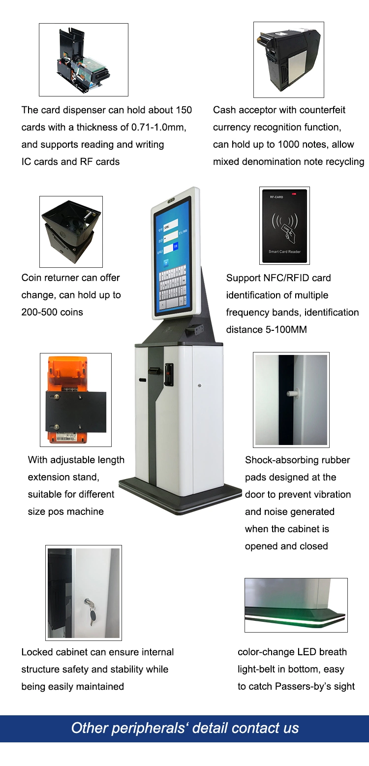 Grocery Supermarket Tablet Touch Screen Msr Camera RFID Self Service Checkout Machines Scanner Payment Terminal Kiosk Panel Display