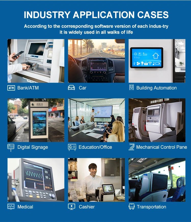 7-Inch IP65 Watertight Flat-Panel Capacitive Touch-Screen Display for Embedded Industrial Displays