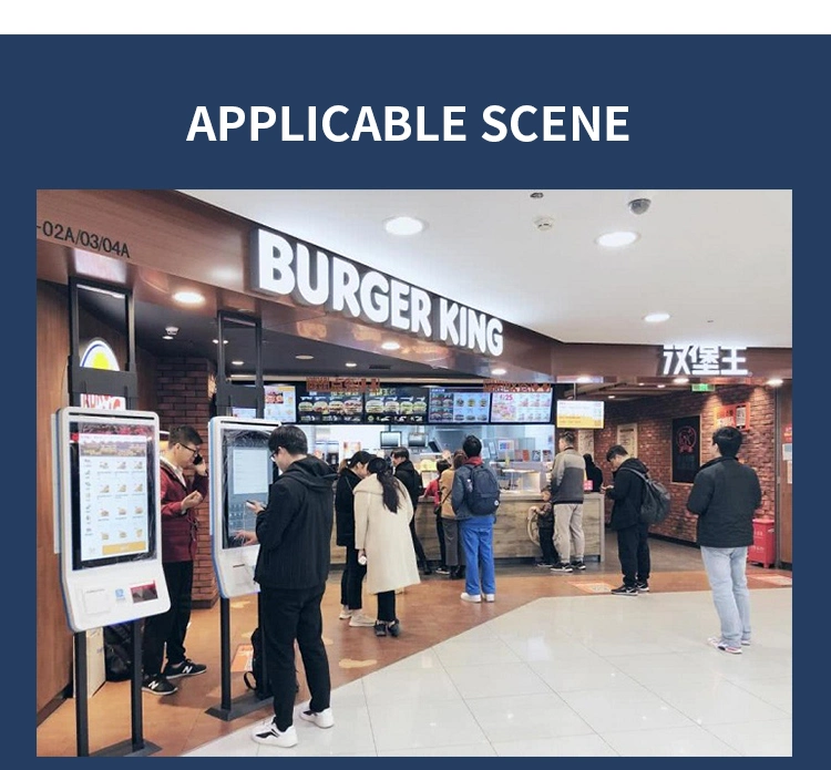 Software Cloud Server Manage Menu Burger Self Service Payment Kiosk for Coffee Shop/ Snack Bar/ Pizza/ Icescram Shop