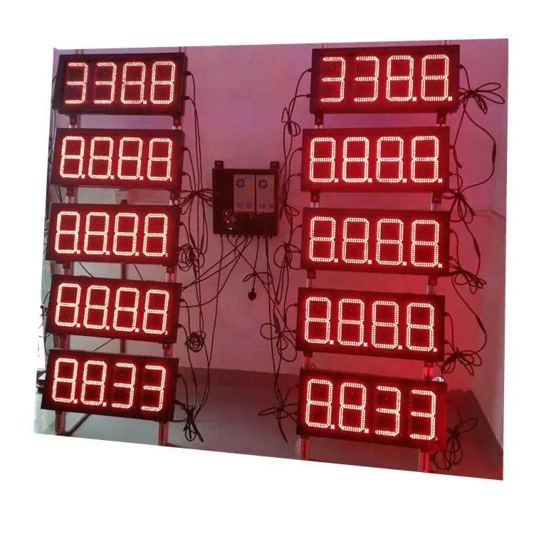 Outdoor Electric Digital Price Sign Board Regular Green Wireless Control Gas Station LED Price Number Sign