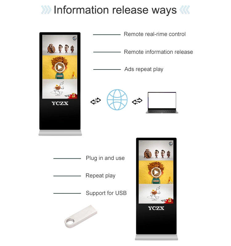 70 Inch Floor Stand Indoor Touch Screen Multimedia Digital Advertising Player Kiosk