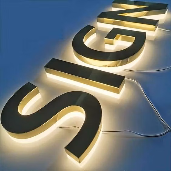 Outdoor Wall Store Backlit 3D Business Signage Shop Logo Acrylic Channel Letters Illuminated LED Electronic Signs