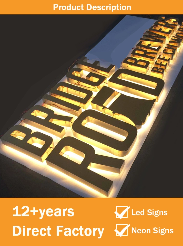 Standing Rimless LED Sign Letters RGB Stainless Steel Letter