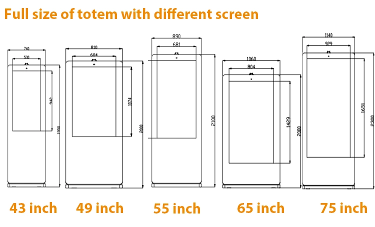 Netoptouch 12.1~86 Inch Single Screen Outdoor Use Advertising Kiosk Double-Sided Display 1000~2500 Nits Waterproof Kiosk Air-Cooled Touch Panel Smart Player