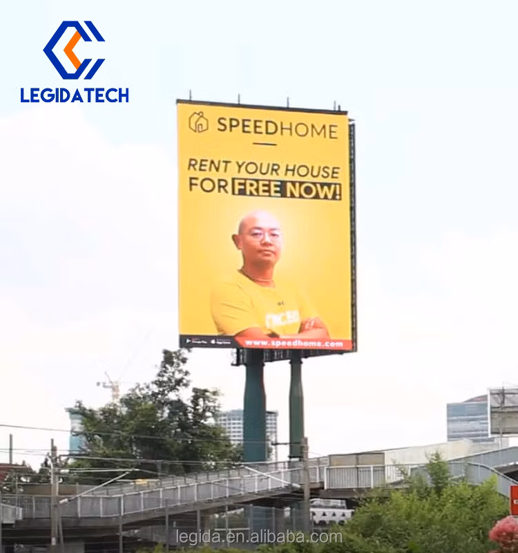 Legida P5mm P6 P8 P10 Back Service Big Video Wall Screen Outdoor LED Display 3D Outside Building Advertising Digital Billboard