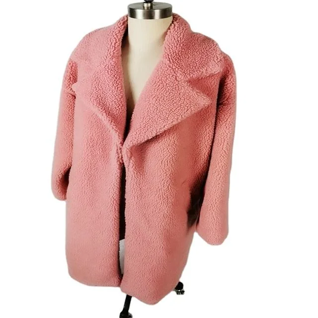 Wholesale Plus Size Short Fake Fur Women′s Faux Lamb Wool Teddy Jacket Fur Coat for Autumn and Winter
