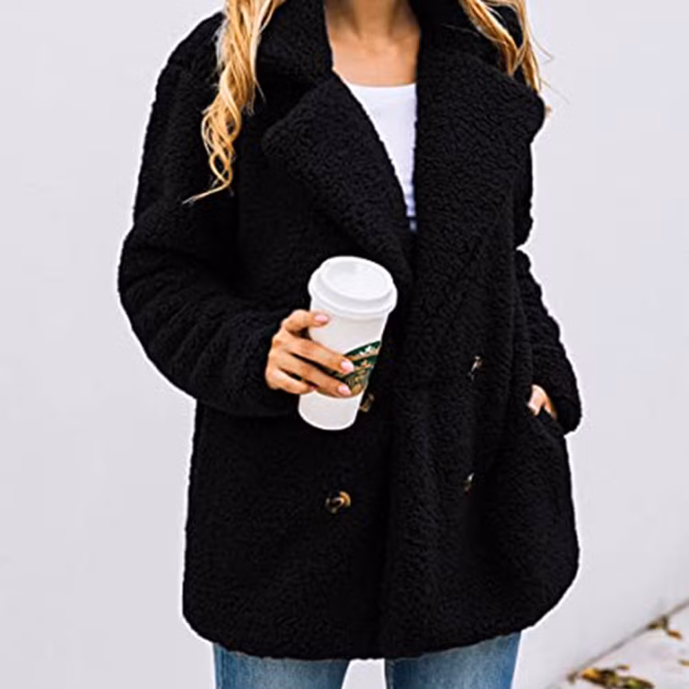 Women′s Faux Fur Jacket Shaggy Jacket Winter Fleece Coat Outwear Shaggy Shearling Jacket Sherpa Coat