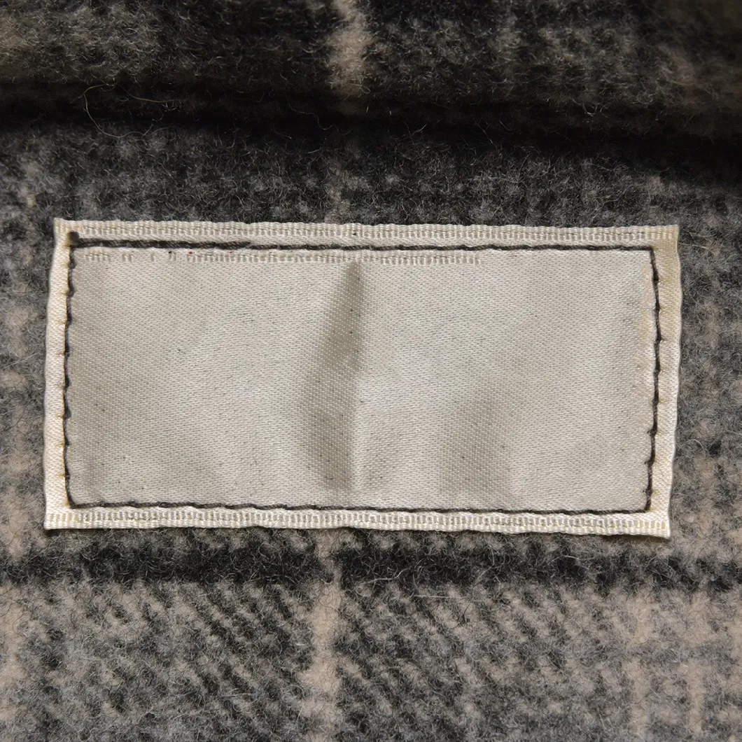 Plaid Cut-out Wool Coat Cardigan Sweater Women′s Jacket Trench Long Coats