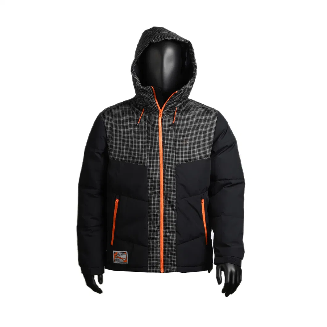 Men Outwear Winter Warm Duck Down Jacket Thick Hooded Custom Hybrid Softshell Puffer Coat Parka Quilted