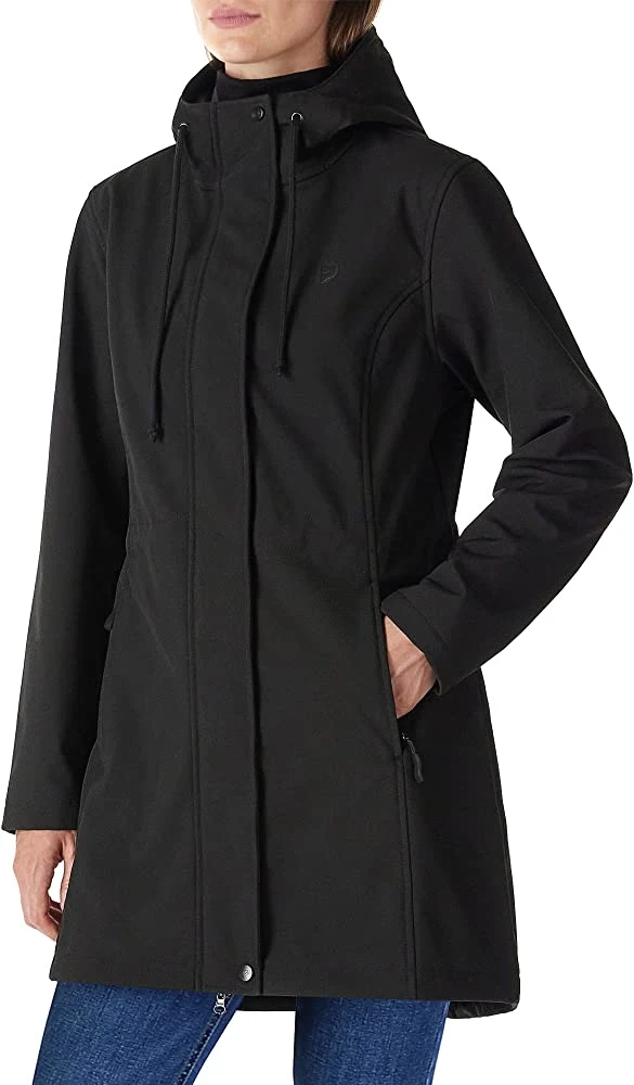 Women′s Lightweight Waterproof Fleece Lined Hooded Softshell Rain Jacket Warm Windbreaker Long Coat
