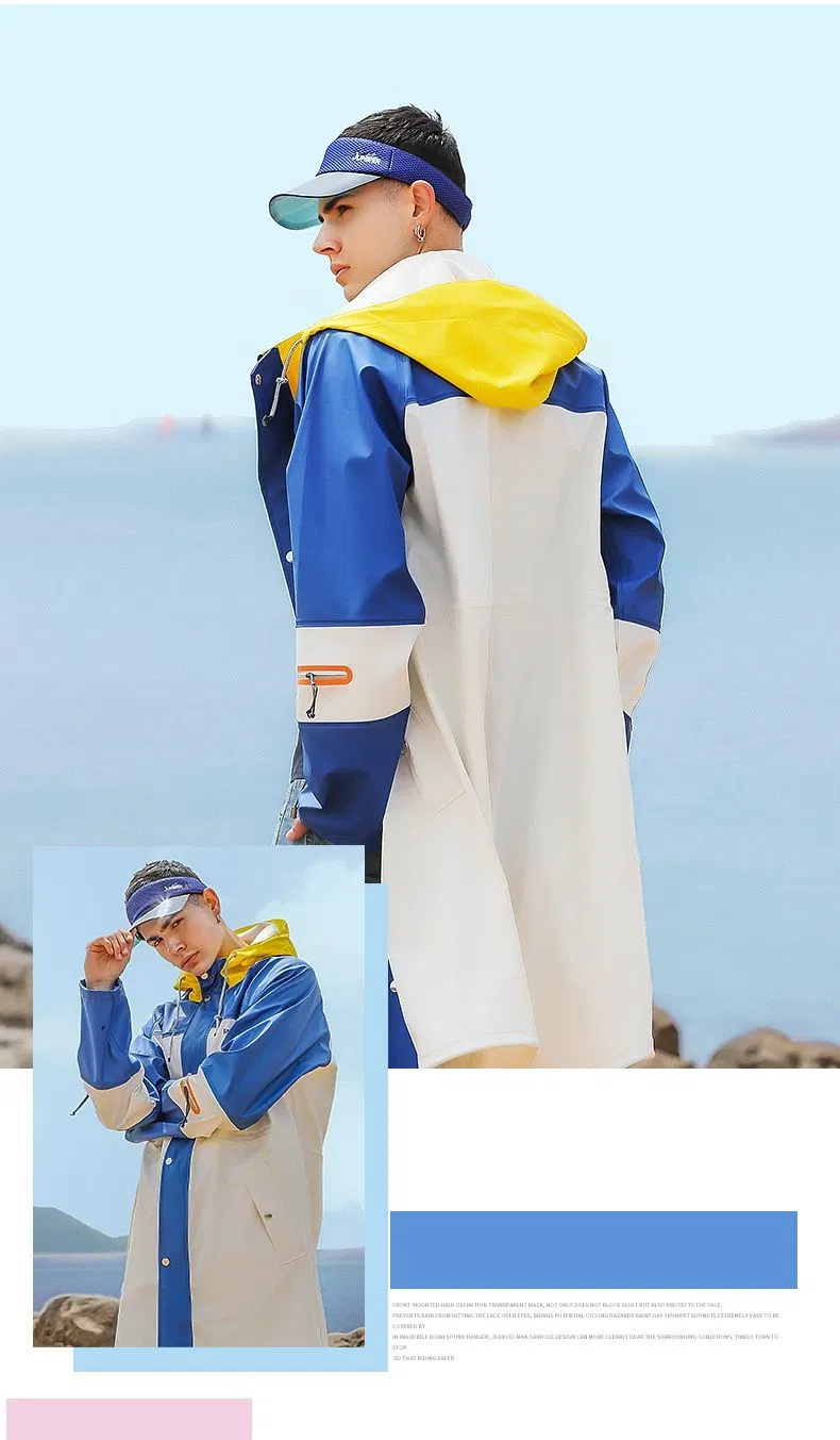 Fashion Motorcycle Long Raincoat Suit Rain Jacket Adult Men Women Rain Coat