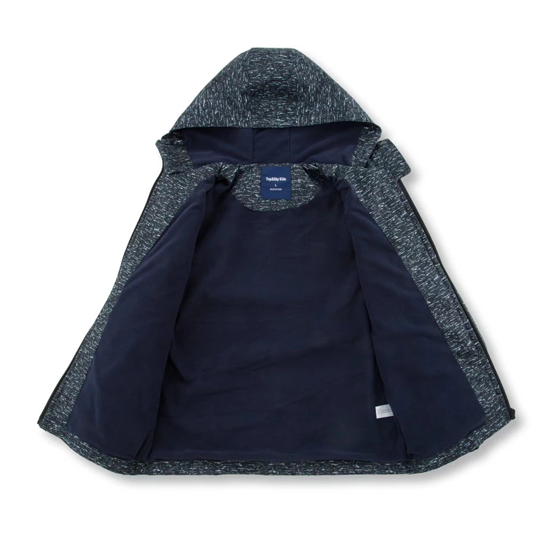 Children Outdoor Printed Clothes Waterproof Breathable Fleece Lined Full Zip Hoodies