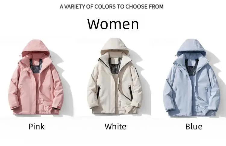 Men Women Hiking Jacket Waterproof Camping Trekking Climbing Windbreaker Outdoor Softshell Cotton Coat