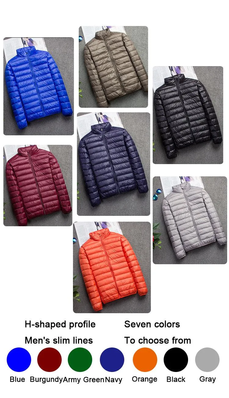 Fashion Men Down Jacket Coats Warm Windproof Winter Puffer Jackets for Male Fashion Down Parka