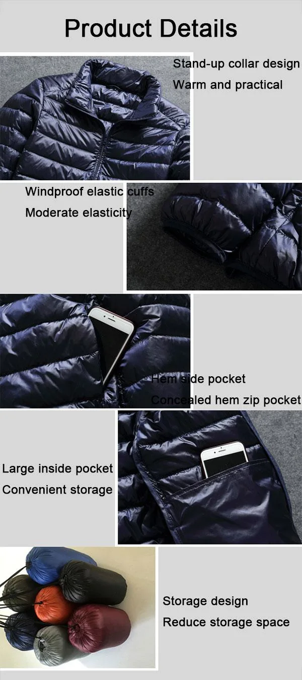 Fashion Men Down Jacket Coats Warm Windproof Winter Puffer Jackets for Male Fashion Down Parka