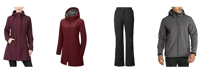 Women′s Lightweight Waterproof Fleece Lined Hooded Softshell Rain Jacket Warm Windbreaker Long Coat