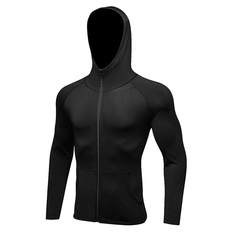Workout Clothes Sprint/Autum Jacket Sportswear Gym Fitness Men′ S Gray Hooded Shirt Casual Top Garment Men Clothing Apparel Garment