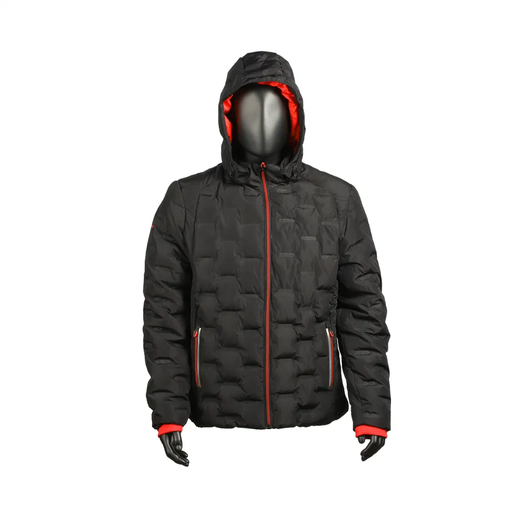 Men Outwear Winter Warm Duck Down Jacket Thick Hooded Custom Hybrid Softshell Puffer Coat Parka Quilted