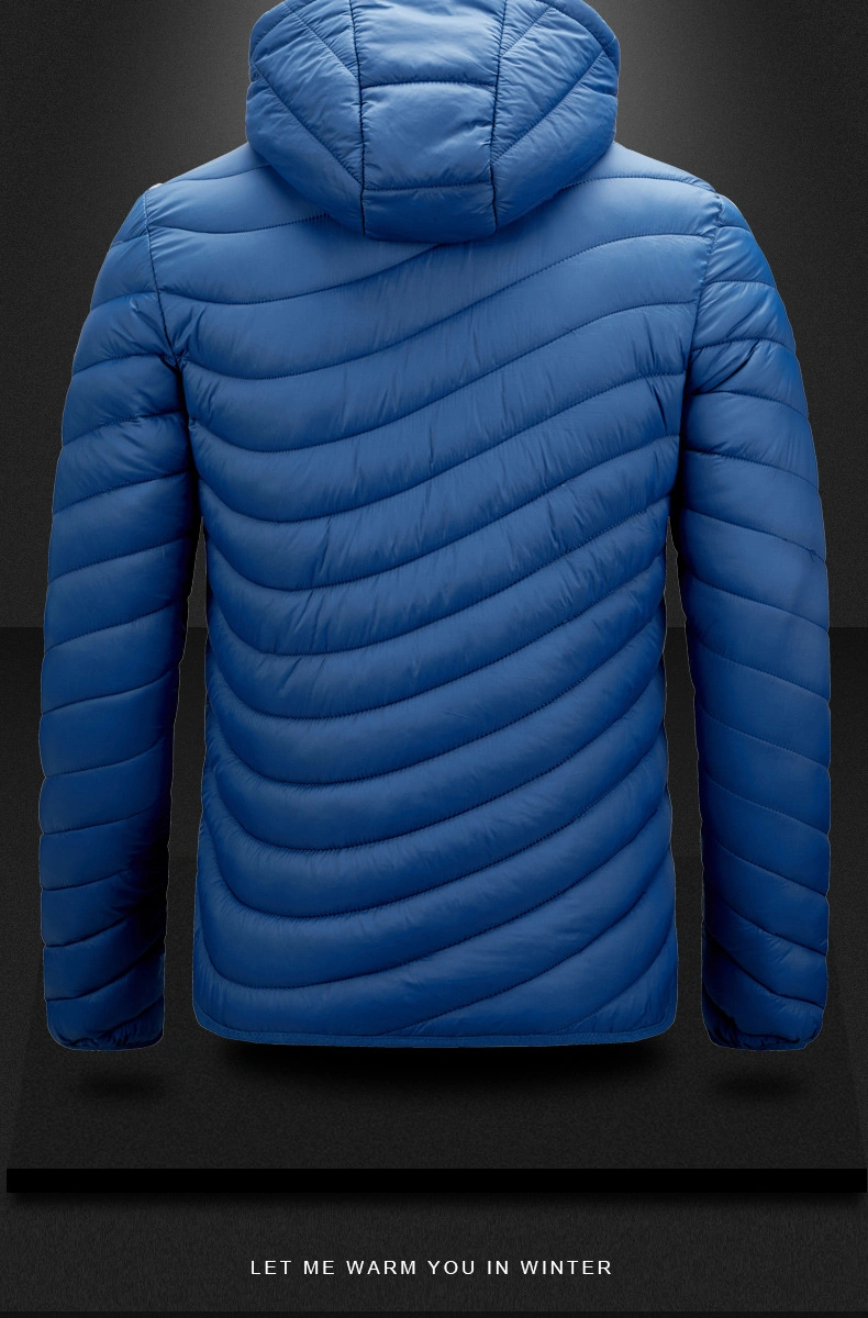 2023 New Spring Autumn Hooded Soft Parkas High Quality Jacket Zip Hooded Men′s Padding Jackets
