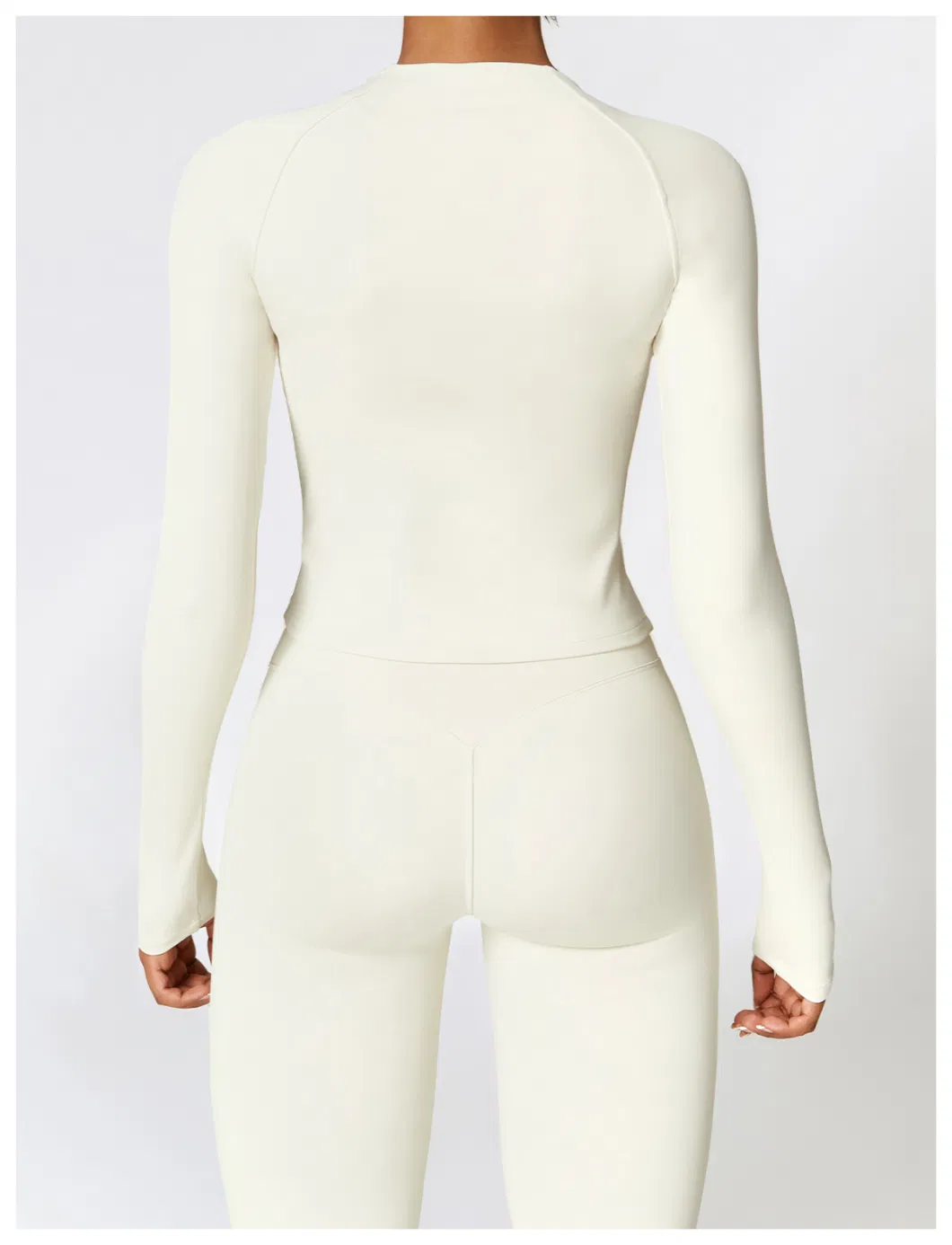 Winter Warm Fleece Long-Sleeved Yoga Jacket Outdoor Running Fitness Top Sports Coat