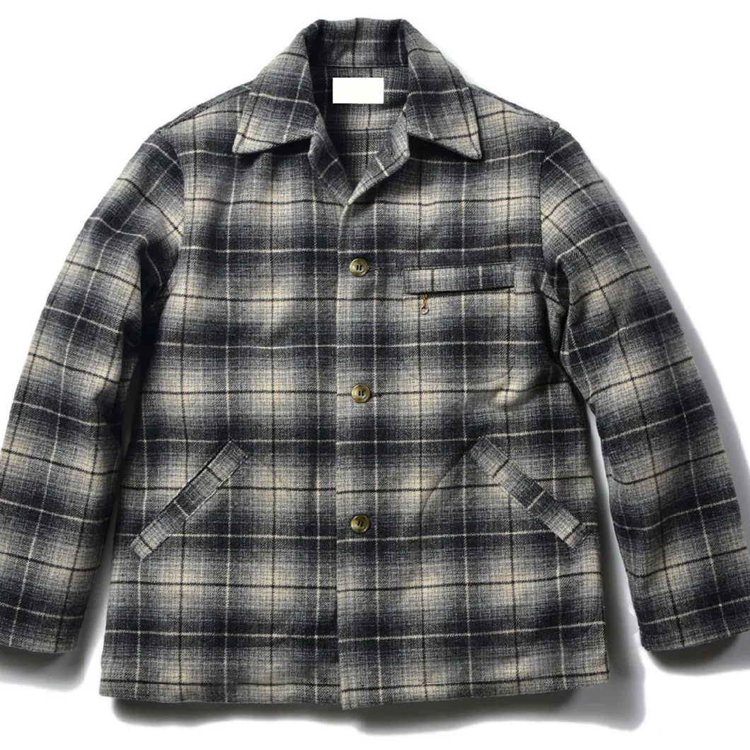 Plaid Cut-out Wool Coat Cardigan Sweater Women′s Jacket Trench Long Coats